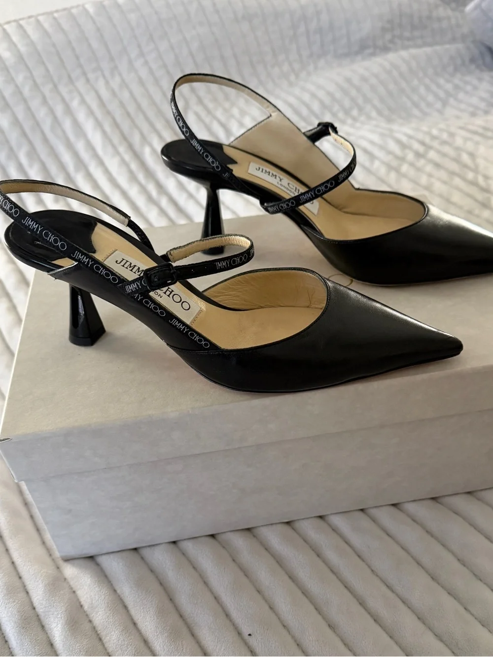 Jimmy Choo Ray 65 Black Leather Pumps | Size 36.5